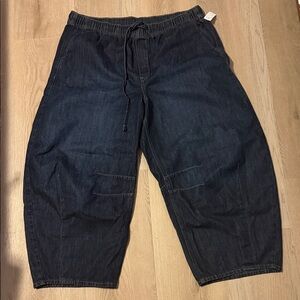 Old Navy Dark Blue High Rise Baggy Barrel Jean